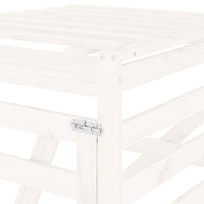 Estensione Copribidone Bianco in Legno Massello di Pino - homemem39