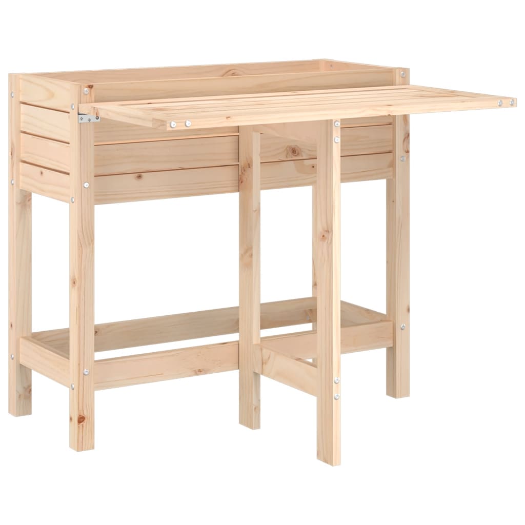 Fioriera da Giardino con Piano Pieghevole Legno Massello Pino - homemem39