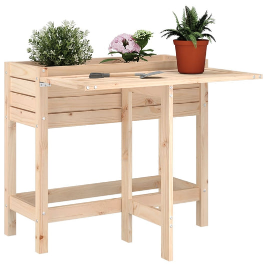 Fioriera da Giardino con Piano Pieghevole Legno Massello Pino - homemem39