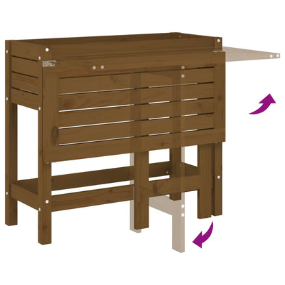 Fioriera da Giardino Piano Pieghevole Ambra Legno Massello Pino