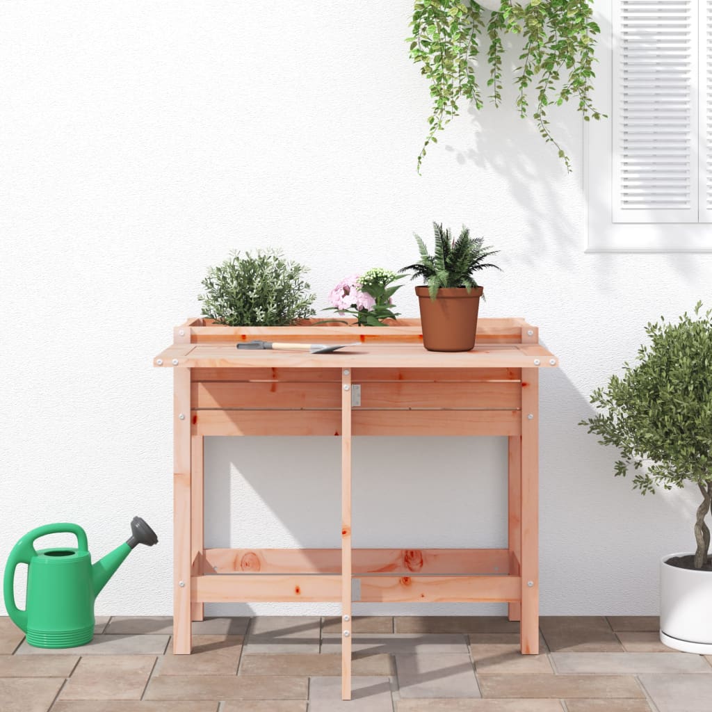 Fioriera Giardino con Piano Pieghevole Legno Massello Douglas - homemem39