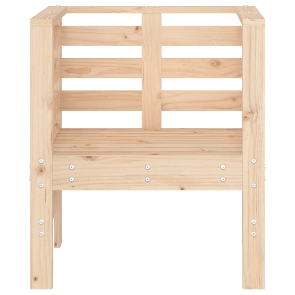 Sedie da Giardino 2pz 61,5x53x71 cm in Legno Massello di Pino - homemem39