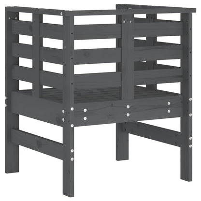Sedie da Giardino 2pz Grigie 61,5x53x71cm Legno Massello Pino - homemem39