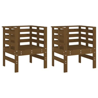 Sedie da Giardino 2pz Ambra 61,5x53x71cm Legno Massello di Pino - homemem39