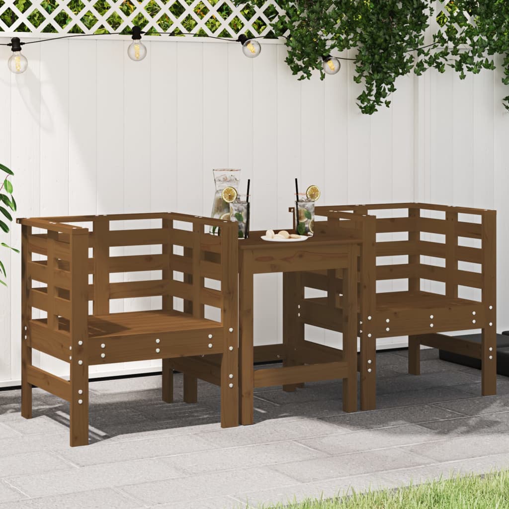 Sedie da Giardino 2pz Ambra 61,5x53x71cm Legno Massello di Pino - homemem39