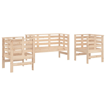 Set Salotto da Giardino 3 pz in Legno Massello di Pino | homemem39