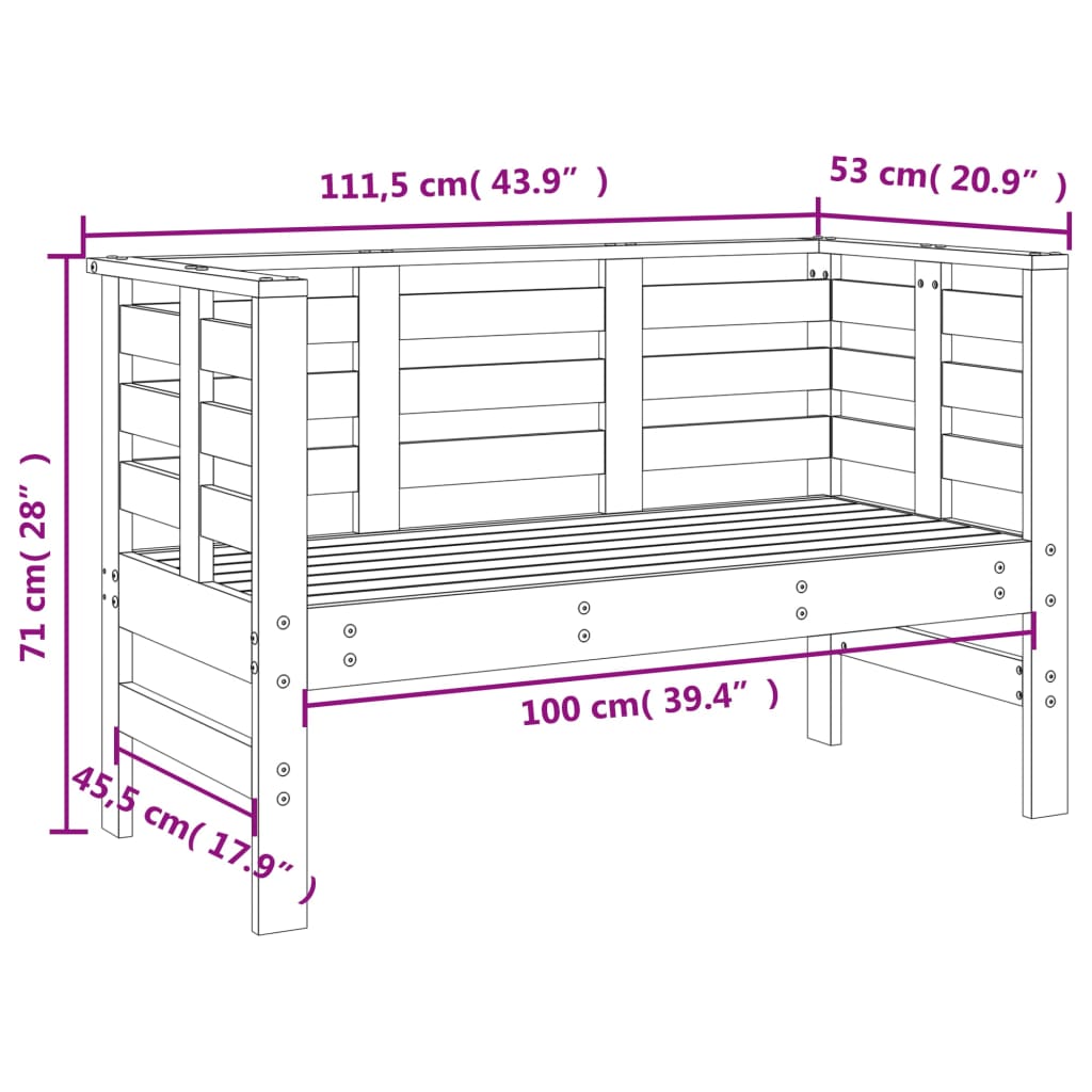Set Salotto da Giardino 3 pz in Legno Massello di Pino | homemem39