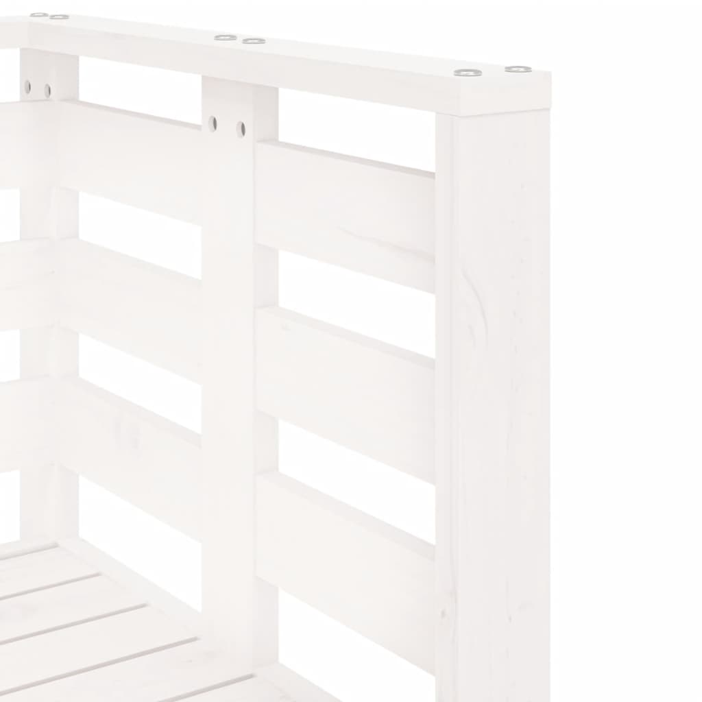Set Salotto da Giardino 3 pz Bianco in Legno Massello di Pino | homemem39