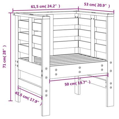 Set Salotto da Giardino 3 pz Bianco in Legno Massello di Pino | homemem39