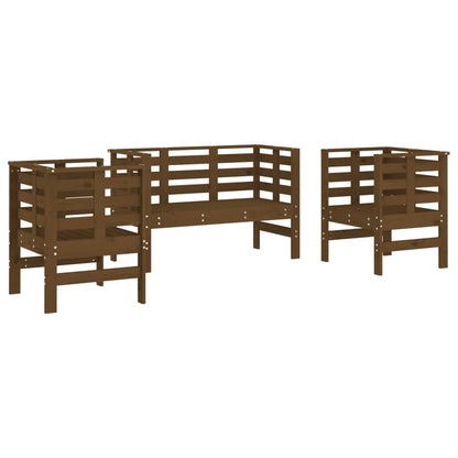 Set Salotto da Giardino 3 pz Ambra in Legno Massello di Pino