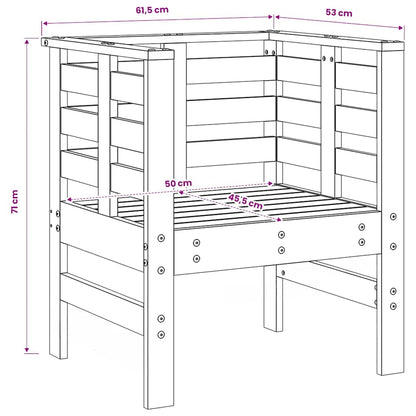 Set Salotto da Giardino 3 pz Ambra in Legno Massello di Pino