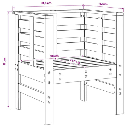 Set Salotto da Giardino 3 pz Ambra in Legno Massello di Pino
