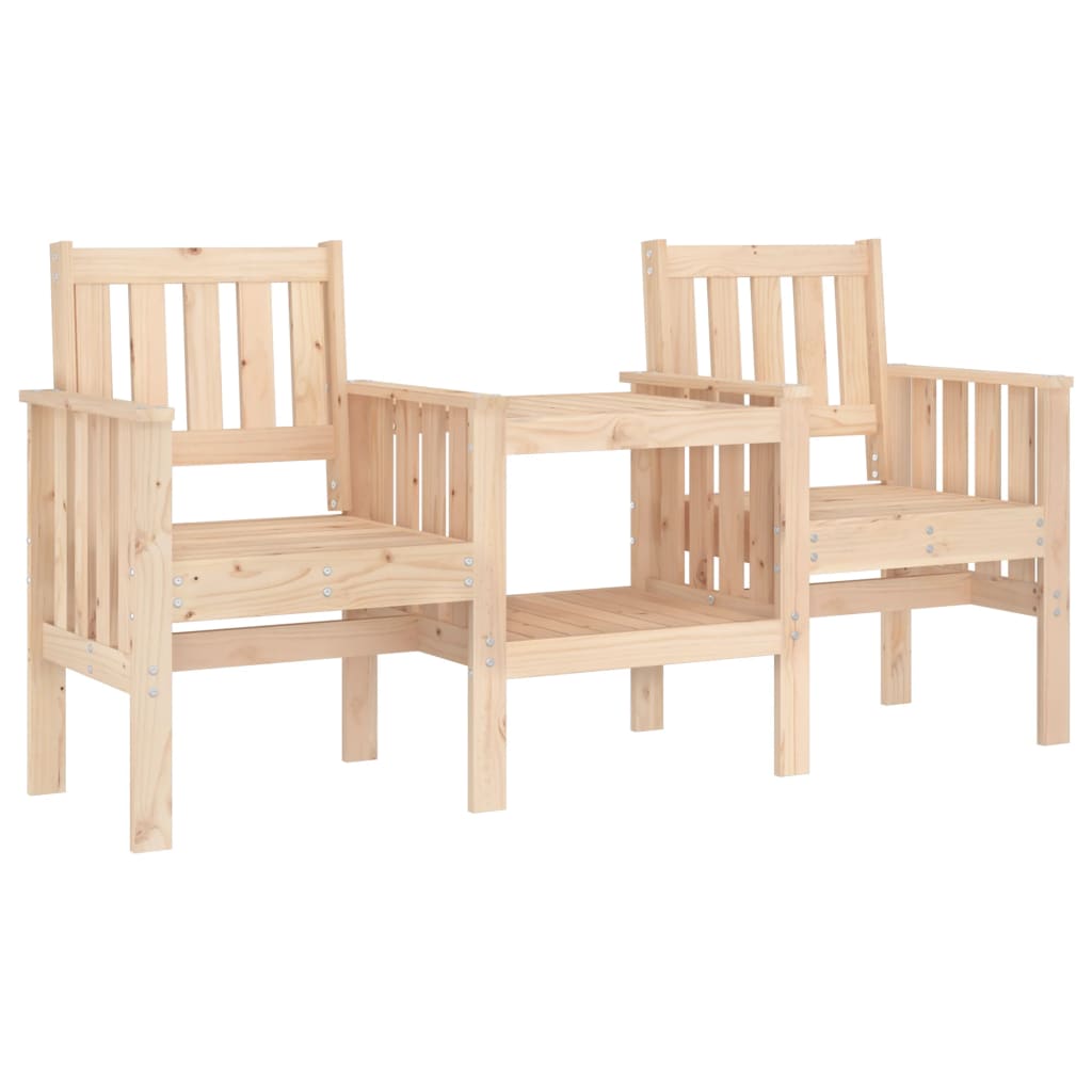 Panca da Giardino con Tavolino 2 Posti Legno Massello di Pino - homemem39