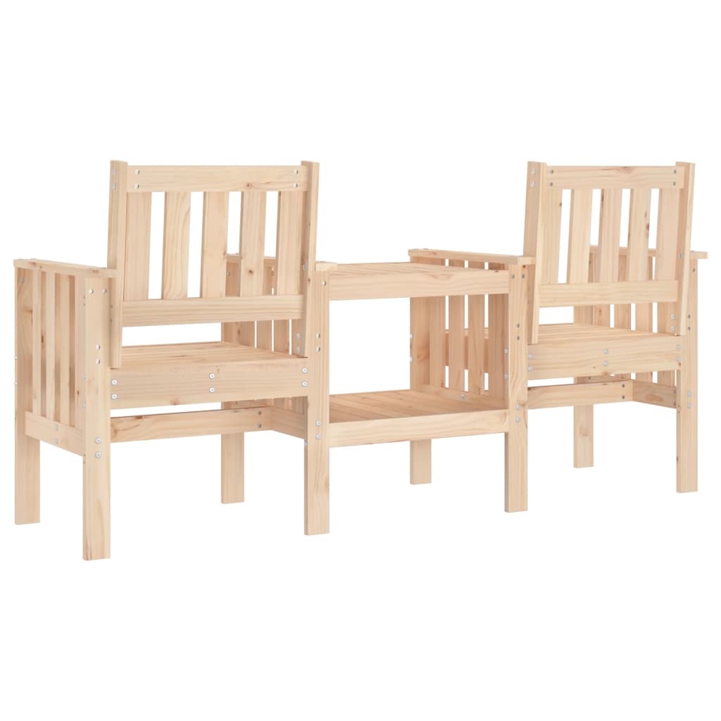 Panca da Giardino con Tavolino 2 Posti Legno Massello di Pino - homemem39