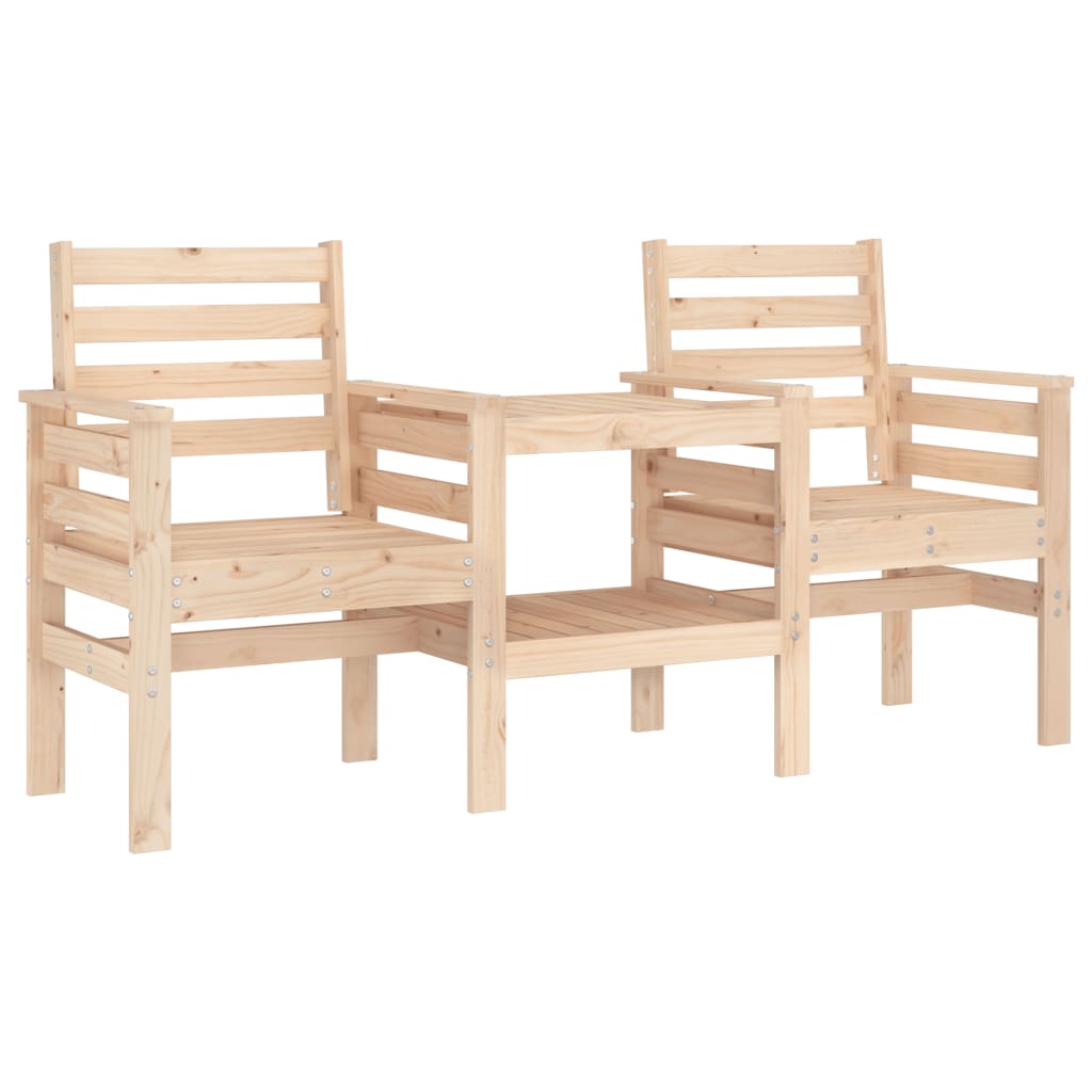Panca da Giardino con Tavolino 2 Posti Legno Massello di Pino - homemem39