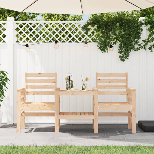 Panca da Giardino con Tavolino 2 Posti Legno Massello di Pino - homemem39