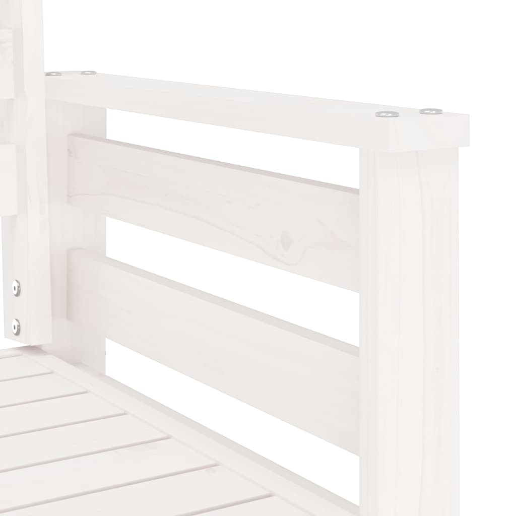 Panca Giardino con Tavolino 2 Posti Bianco Legno Massello Pino - homemem39