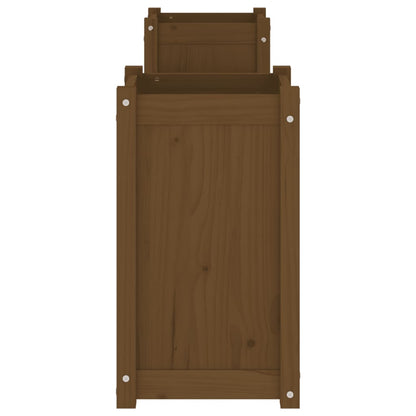 Panchina Fioriera Marrone Ambra 180x36x63cm Legno Massello Pino - homemem39
