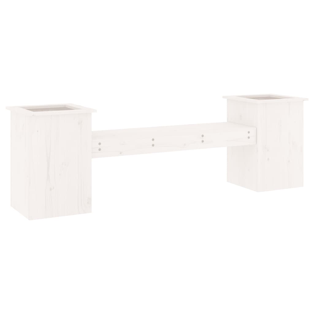 Panchina Fioriera Bianca 184,5x39,5x56,5 cm Legno Massello Pino - homemem39