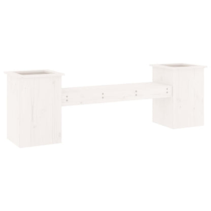 Panchina Fioriera Bianca 184,5x39,5x56,5 cm Legno Massello Pino - homemem39