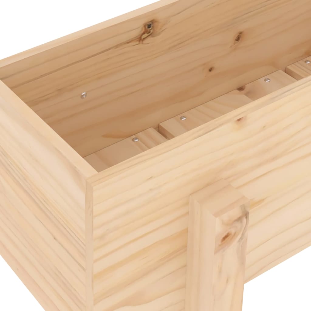 Fioriera Rialzata da Giardino 101x30x38 cm Legno Massello Pino