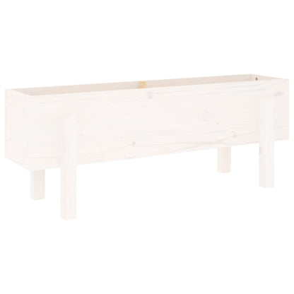 Fioriera Rialzata da Giardino Bianca 101x30x38 cm Massello Pino - homemem39