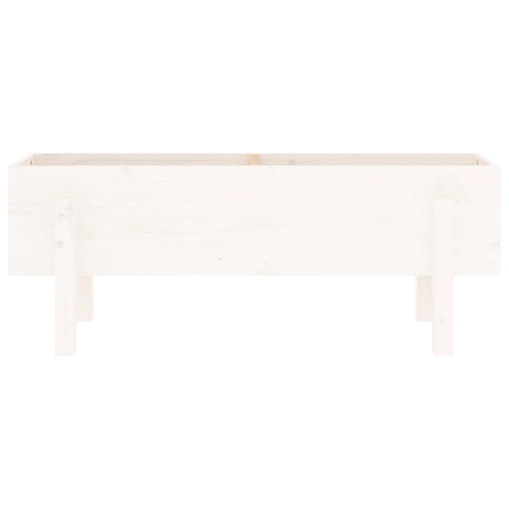 Fioriera Rialzata da Giardino Bianca 101x30x38 cm Massello Pino - homemem39