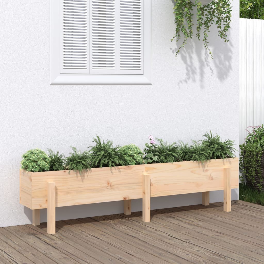 Fioriera Rialzata da Giardino 160x30x38 cm Legno Massello Pino