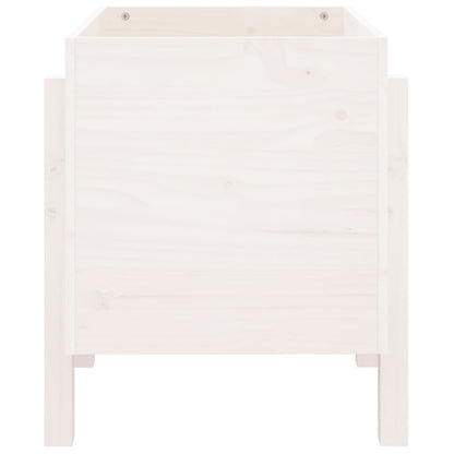 Fioriera da Giardino Bianca 62x50x57 cm Legno Massello di Pino