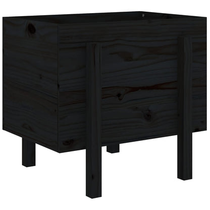 Fioriera da Giardino Nera 62x50x57 cm in Legno Massello di Pino | homemem39