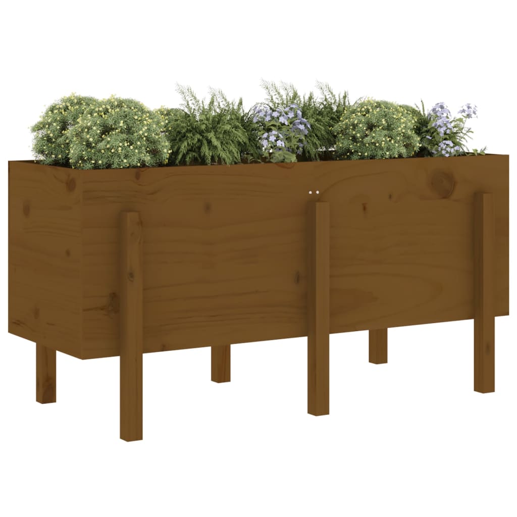 Fioriera Rialzata da Giardino Ambra 121x50x57 cm Massello Pino - homemem39
