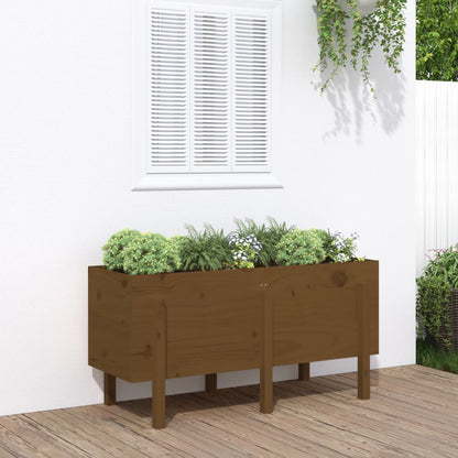 Fioriera Rialzata da Giardino Ambra 121x50x57 cm Massello Pino - homemem39