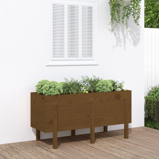 Fioriera Rialzata da Giardino Ambra 121x50x57 cm Massello Pino - homemem39