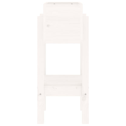 Fioriera da Giardino Bianca 62x30x69 cm Legno Massello di Pino
