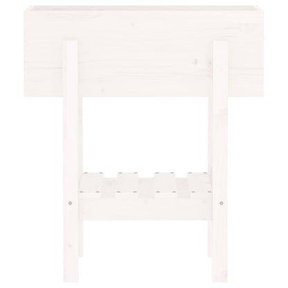 Fioriera da Giardino Bianca 62x30x69 cm Legno Massello di Pino