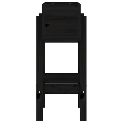 Fioriera da Giardino Nera 62x30x69 cm Legno Massello di Pino