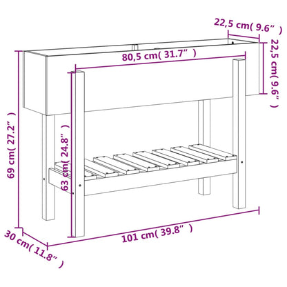 Fioriera Rialzata Giardino 101x30x69 cm Legno Massello Douglas | homemem39