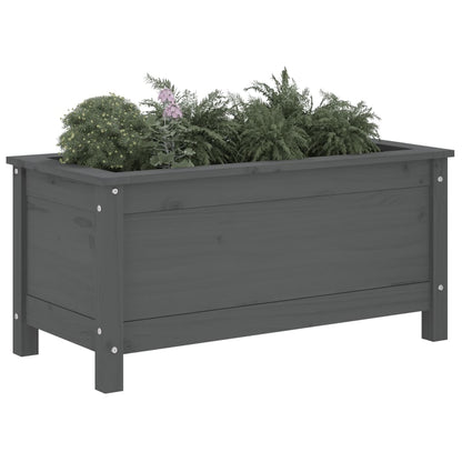 Fioriera da Giardino Grigia 82,5x40x39cm Legno Massello di Pino - homemem39