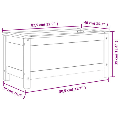 Fioriera da Giardino Grigia 82,5x40x39cm Legno Massello di Pino - homemem39