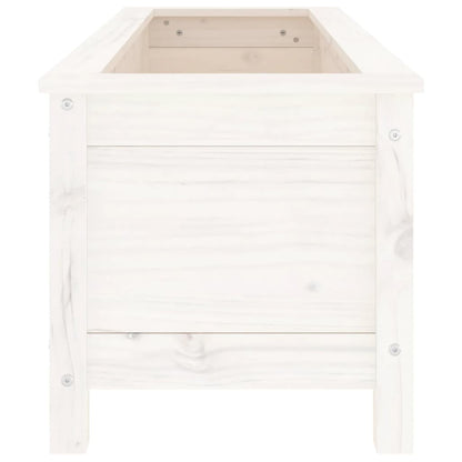 Fioriera Rialzata Giardino Bianca 119,5x40x39 cm Massello Pino