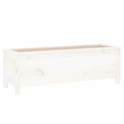 Fioriera Rialzata Giardino Bianca 119,5x40x39 cm Massello Pino