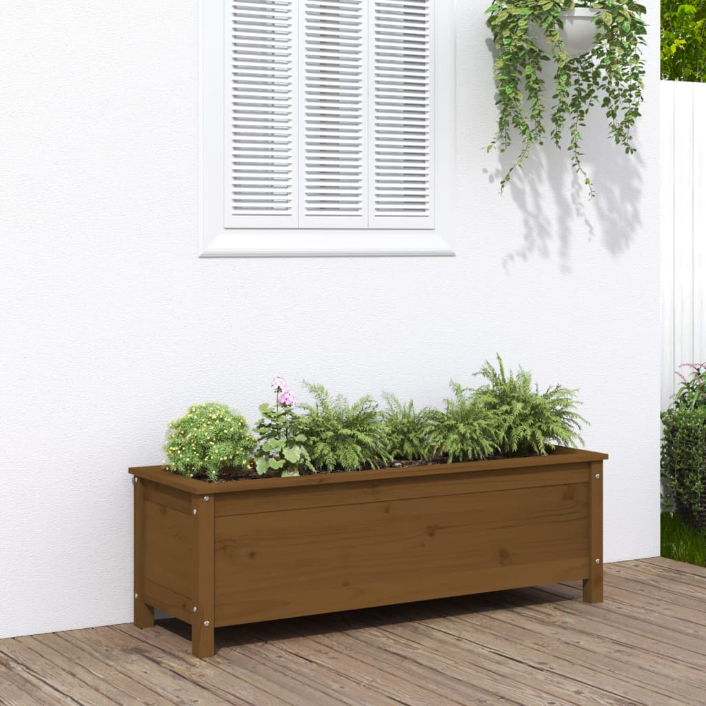 Fioriera Rialzata da Giardino Ambra 119,5x40x39cm Massello Pino - homemem39