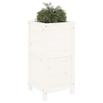 Fioriera da Giardino Bianca 40x40x78 cm Legno Massello di Pino - homemem39