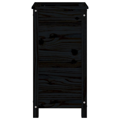 Fioriera da Giardino Nera 40x40x78 cm Legno Massello di Pino | homemem39