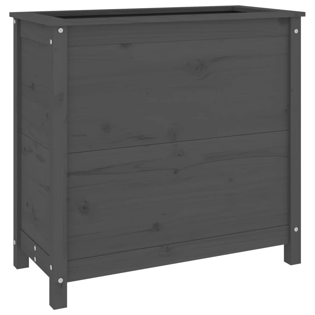 Fioriera da Giardino Grigia 82,5x40x78cm Legno Massello di Pino - homemem39