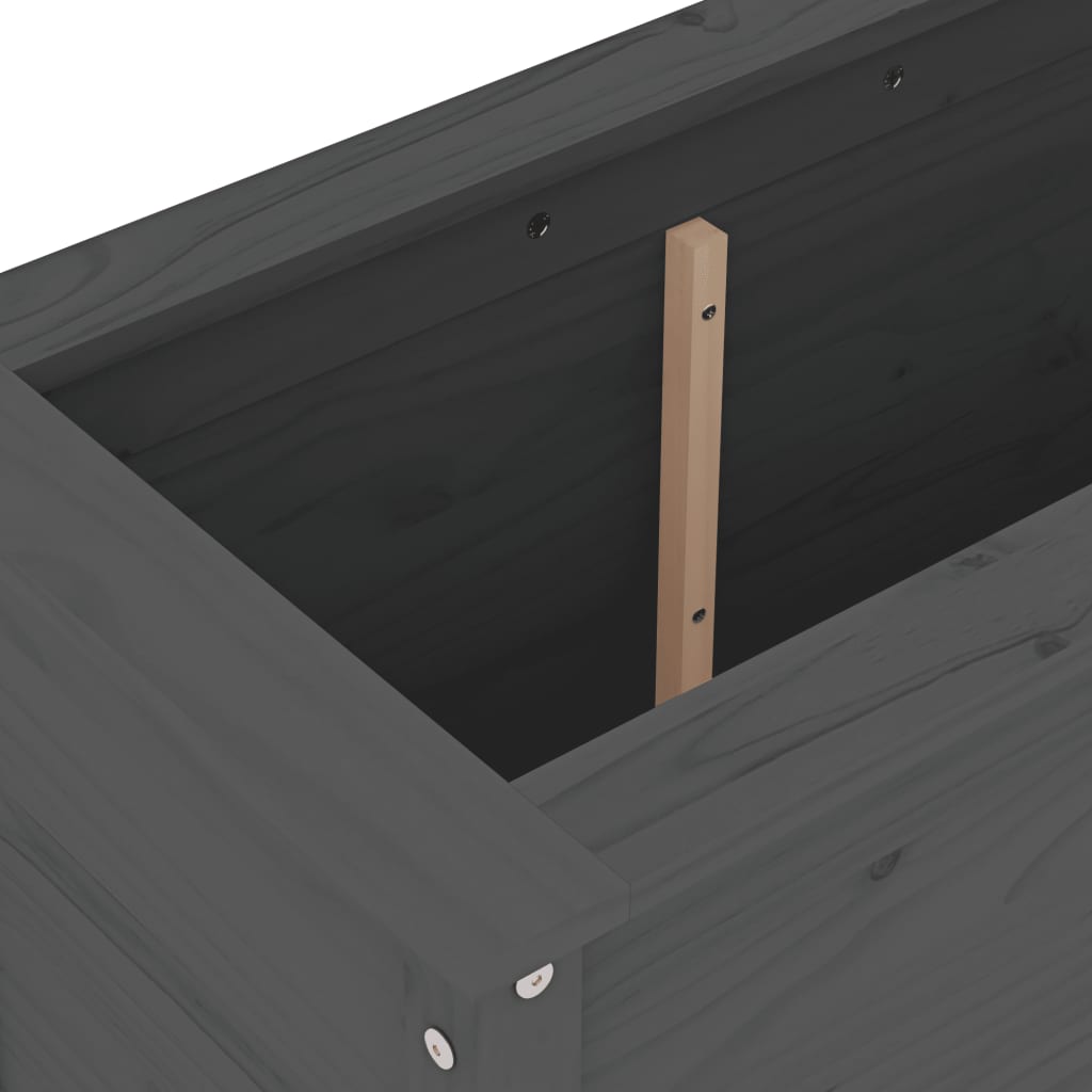 Fioriera da Giardino Grigia 82,5x40x78cm Legno Massello di Pino - homemem39