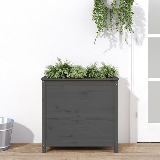 Fioriera da Giardino Grigia 82,5x40x78cm Legno Massello di Pino - homemem39