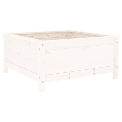Fioriera da Giardino Bianca 82,5x82,5x39cm Legno Massello Pino | homemem39