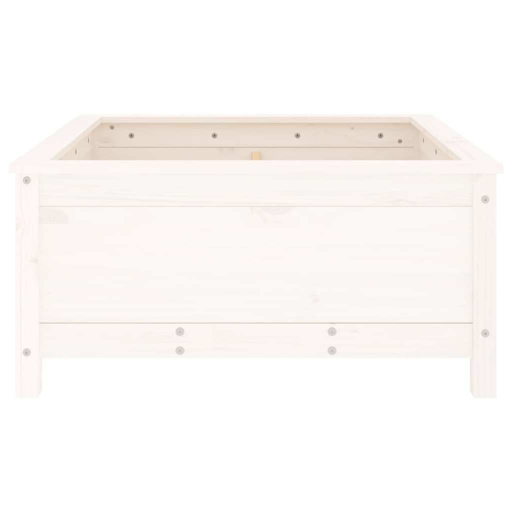 Fioriera da Giardino Bianca 82,5x82,5x39cm Legno Massello Pino | homemem39