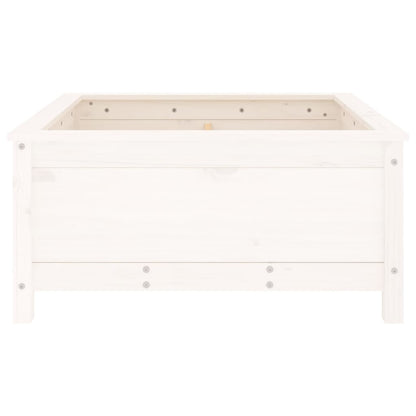 Fioriera da Giardino Bianca 82,5x82,5x39cm Legno Massello Pino | homemem39